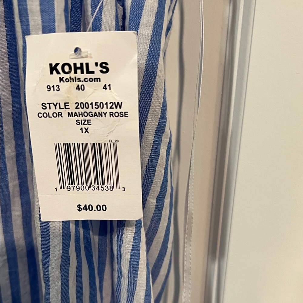 Sonoma Striped Blouse in Blue and White - Picture 2 of 5